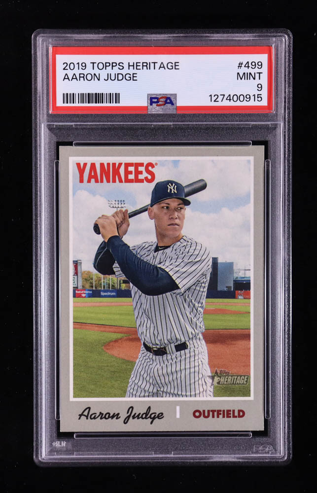 Aaron Judge 2019 Topps Heritage #499 SP (PSA 9) at PristineAuction.com Aaron Judge 2019 Topps Heritage #499 SP (PSA 9) at PristineAuction.com