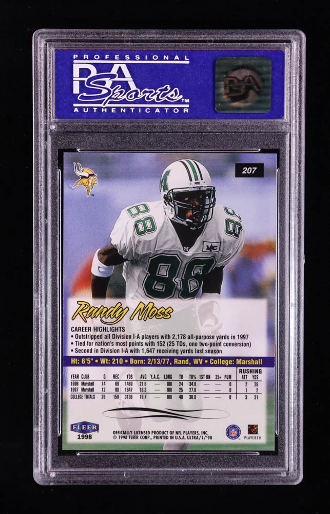 Randy Moss 1998 Ultra #207 RC (PSA 9) at PristineAuction.com Randy Moss 1998 Ultra #207 RC (PSA 9) at PristineAuction.com