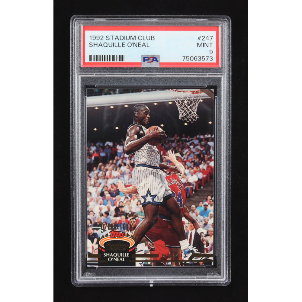 Shaquille O'Neal 1992-93 Stadium Club #247 RC (PSA 9) at PristineAuction.com