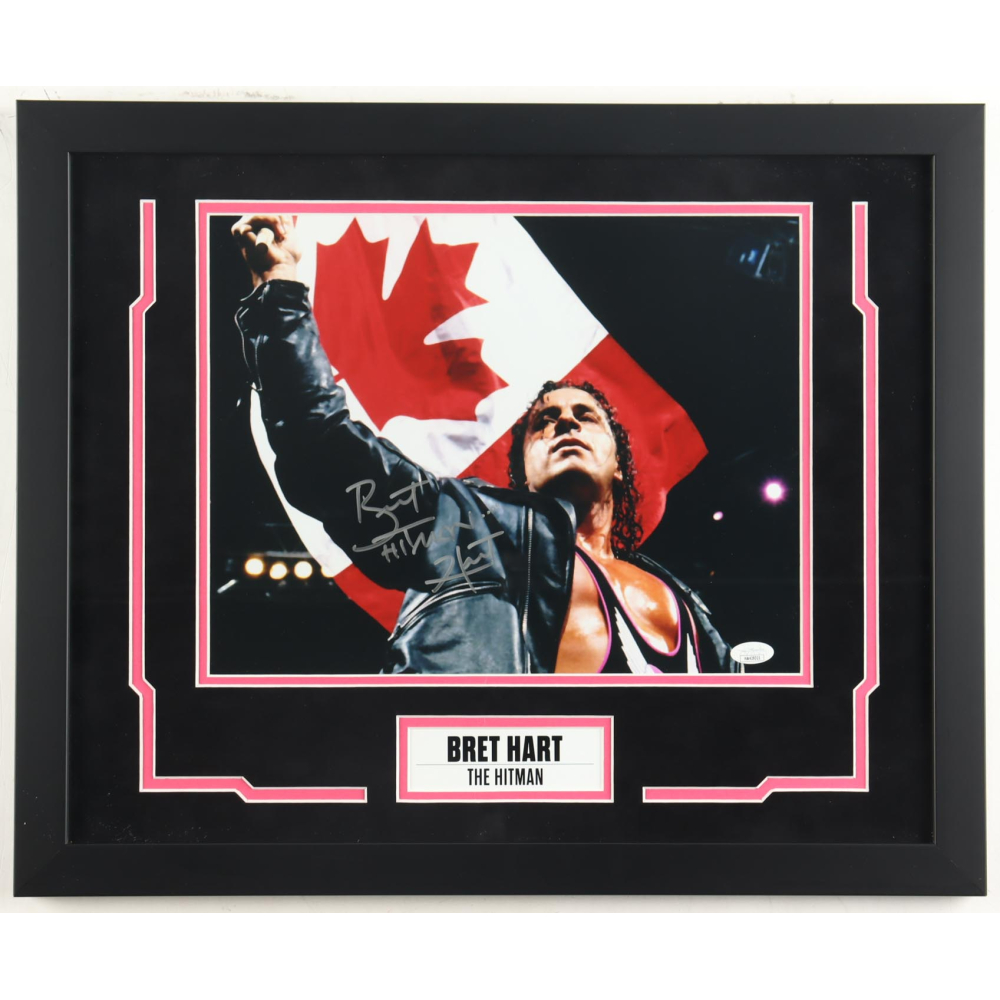 Brett "Hitman" Hart Signed Custom Framed Photo Display (JSA) at PristineAuction.com
