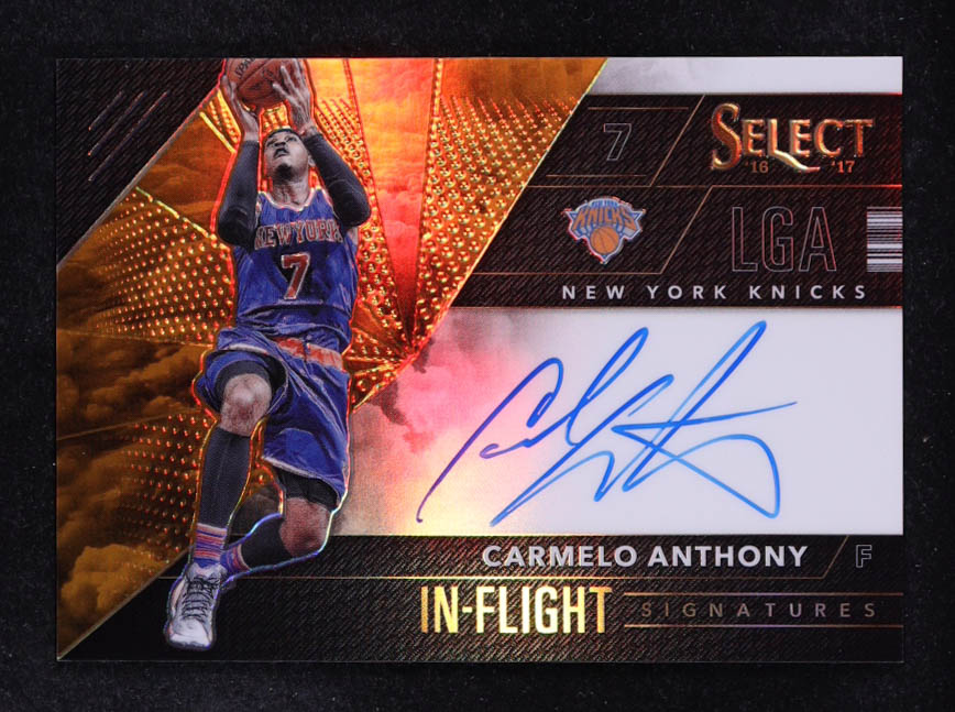 Carmelo Anthony 2016-17 Select In Flight Signatures Prizms Orange #12 #02/60 at PristineAuction.com Carmelo Anthony 2016-17 Select In Flight Signatures Prizms Orange #12 #02/60 at PristineAuction.com