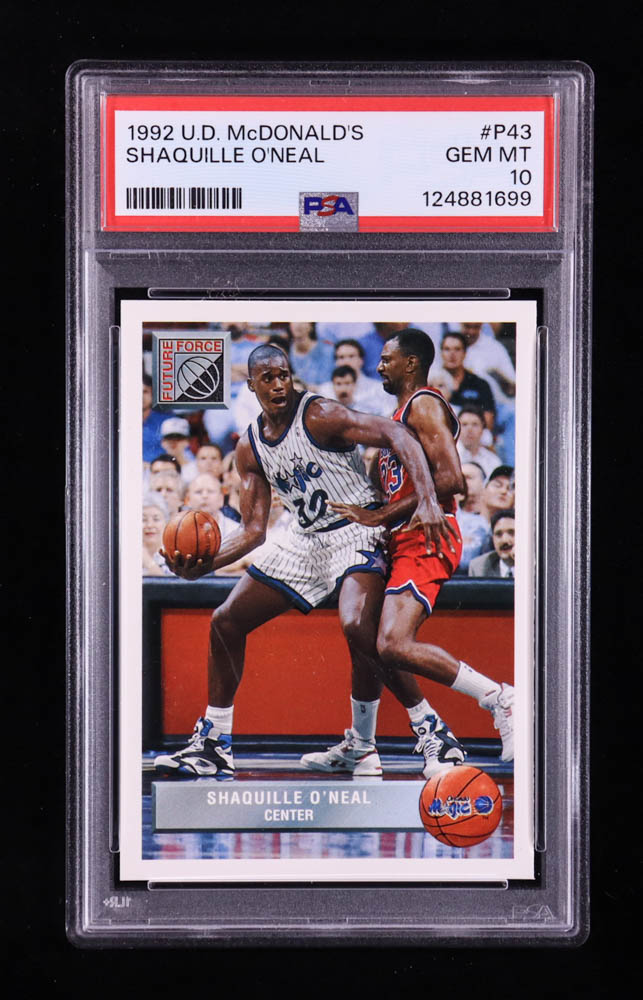 Shaquille O'Neal 1992-93 Upper Deck McDonald's #P43 RC (PSA 10) at PristineAuction.com Shaquille O'Neal 1992-93 Upper Deck McDonald's #P43 RC (PSA 10) at PristineAuction.com