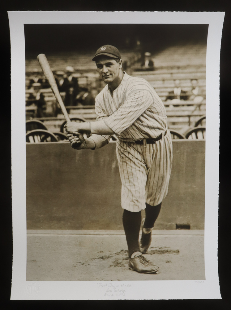 Historical Photo Archive - Lou Gehrig "First Day on the Job" 1923 Limited Edition 16x22.5 Fine Art Giclee on Paper # 114 /375 at PristineAuction.com Historical Photo Archive - Lou Gehrig "First Day on the Job" 1923 Limited Edition 16x22.5 Fine Art Giclee on Paper # 114 /375 at PristineAuction.com