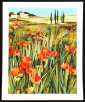 "Red Flowers I" LE 11x14 Lithograph Print by Yuri Dupond at PristineAuction.com