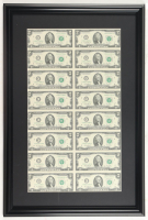 2013 U.S. $2 Dollar Bill Custom Framed Uncut Sheet Of (16) Bills at PristineAuction.com