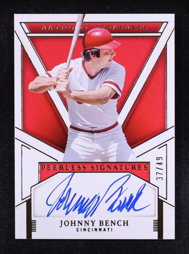 Johnny Bench 2025 Panini National Treasures Peerless Signatures #14 #37/49 at PristineAuction.com Johnny Bench 2025 Panini National Treasures Peerless Signatures #14 #37/49 at PristineAuction.com