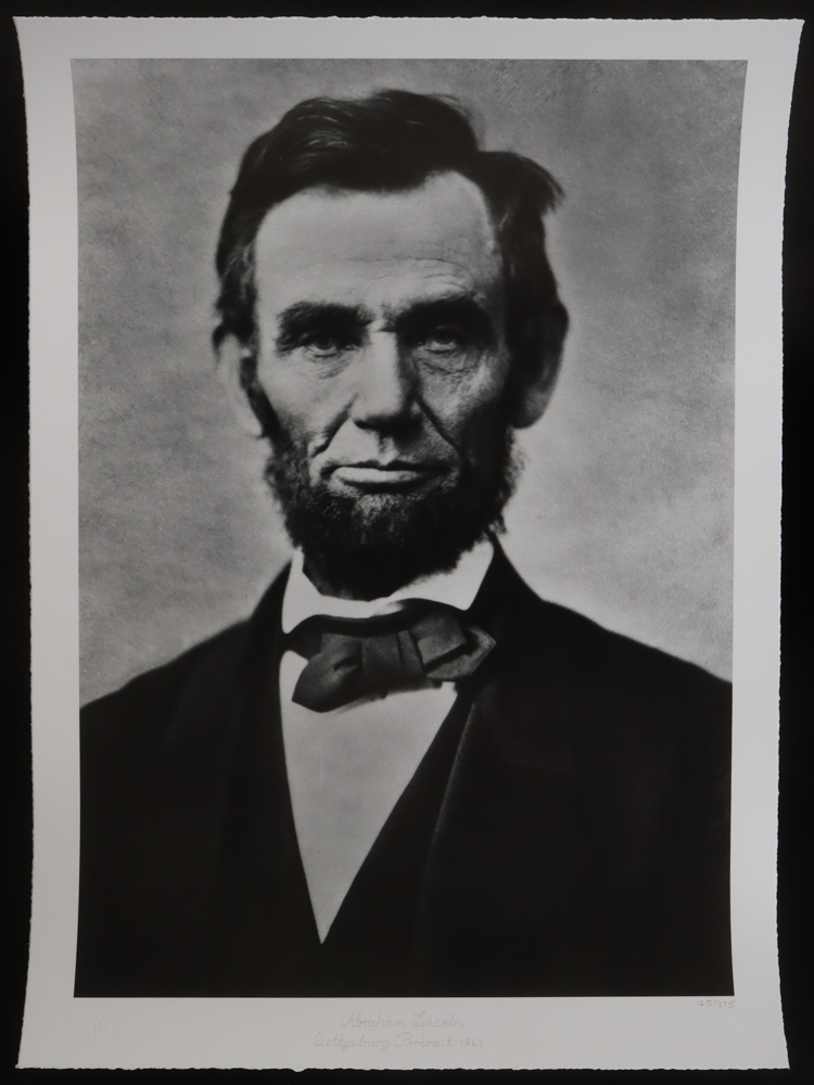 Historical Photo Archive - Abraham Lincoln "Gettysburg Portrait" Limited Edition 16x22.5 Fine Art Giclee on Paper # 125 /375 at PristineAuction.com Historical Photo Archive - Abraham Lincoln "Gettysburg Portrait" Limited Edition 16x22.5 Fine Art Giclee on Paper # 125 /375 at PristineAuction.com