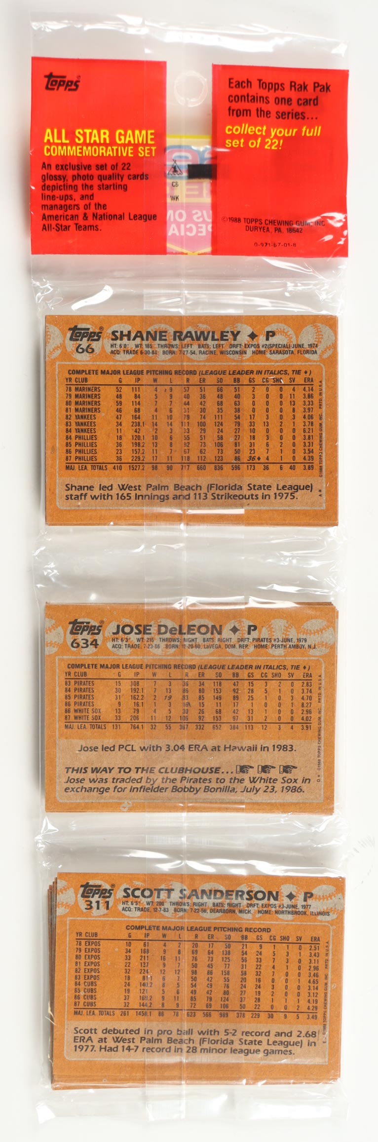 1988 Topps Baseball Picture Cards Rack Pack with (43) Cards at PristineAuction.com 1988 Topps Baseball Picture Cards Rack Pack with (43) Cards at PristineAuction.com