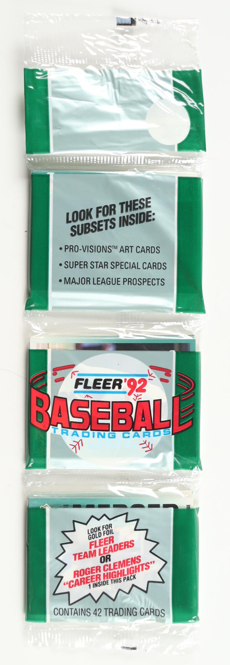 1992 Fleer Baseball Trading Cards Rack Pack with (42) Cards at PristineAuction.com 1992 Fleer Baseball Trading Cards Rack Pack with (42) Cards at PristineAuction.com