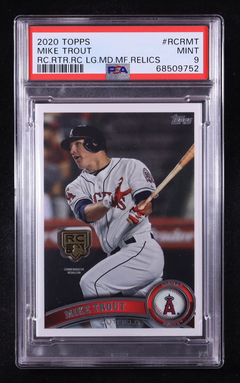 Mike Trout 2020 Topps Rookie Card Retrospective RC Logo Medallions #RCRMT (PSA 9) at PristineAuction.com Mike Trout 2020 Topps Rookie Card Retrospective RC Logo Medallions #RCRMT (PSA 9) at PristineAuction.com