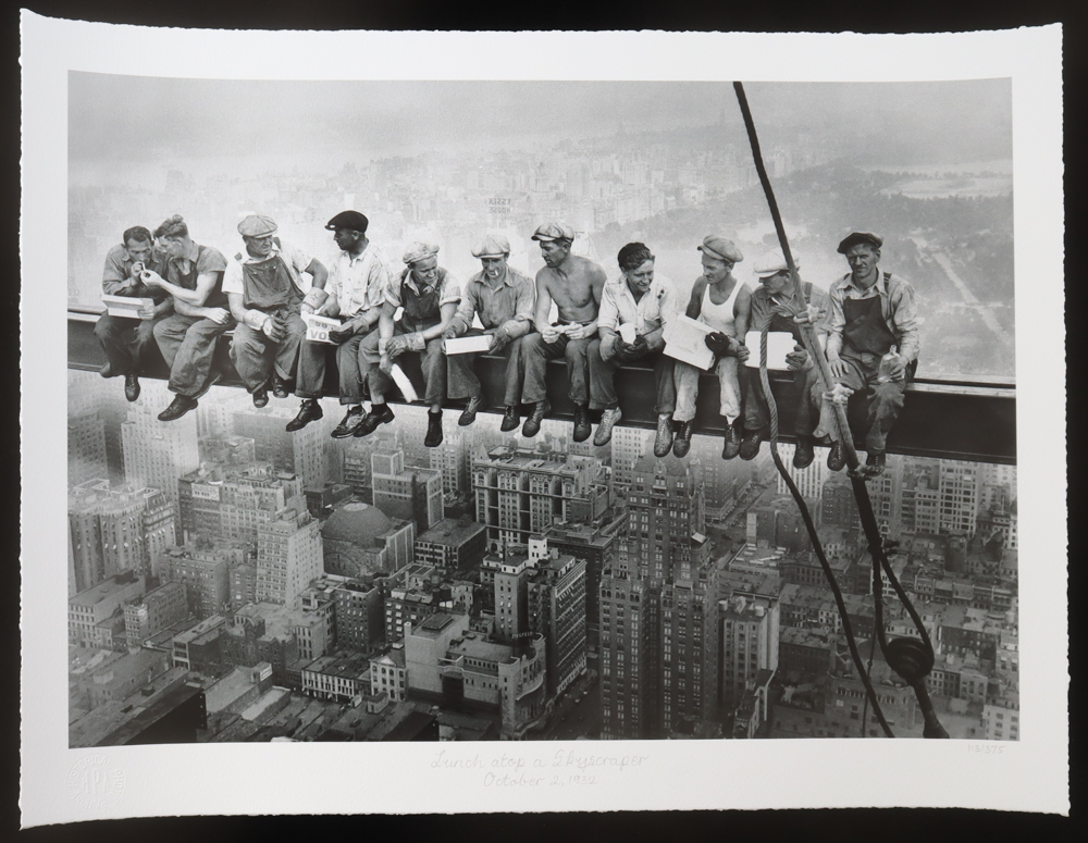 Historical Photo Archive - "Lunch atop a Skyscraper" 1932 Limited Edition 16x22.5 Fine Art Giclee on Paper # 113 /375 at PristineAuction.com Historical Photo Archive - "Lunch atop a Skyscraper" 1932 Limited Edition 16x22.5 Fine Art Giclee on Paper # 113 /375 at PristineAuction.com