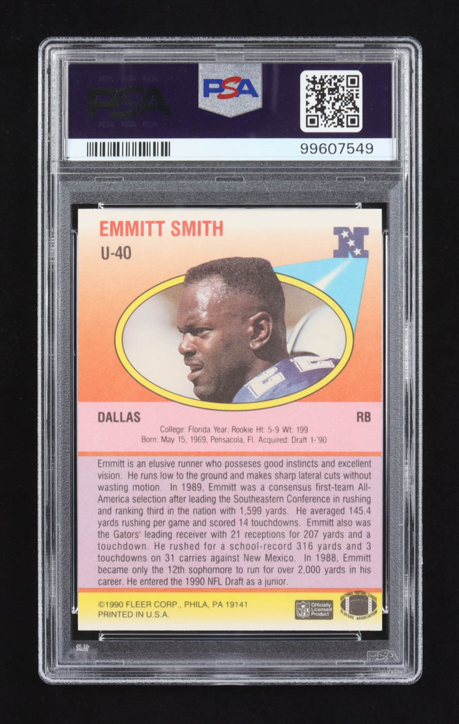 Emmitt Smith 1990 Fleer Update #U-40 RC (PSA 8) at PristineAuction.com Emmitt Smith 1990 Fleer Update #U-40 RC (PSA 8) at PristineAuction.com