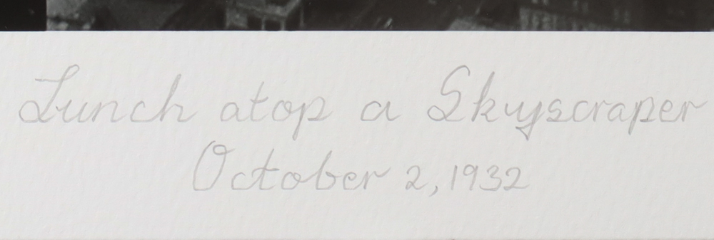 Historical Photo Archive - "Lunch atop a Skyscraper" 1932 Limited Edition 16x22.5 Fine Art Giclee on Paper # 118 /375 at PristineAuction.com Historical Photo Archive - "Lunch atop a Skyscraper" 1932 Limited Edition 16x22.5 Fine Art Giclee on Paper # 118 /375 at PristineAuction.com