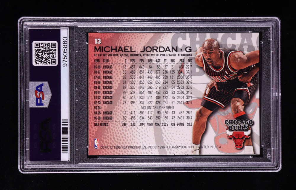 Michael Jordan 1996-97 Fleer #13 (PSA 9) at PristineAuction.com Michael Jordan 1996-97 Fleer #13 (PSA 9) at PristineAuction.com