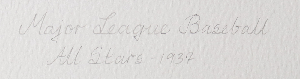 Historical Photo Archive - "Major League Baseball All Stars 1937" with Lou Gehrig, Joe Cronin, Joe DiMaggio, Charlie Gehringer Limited Edition 16x22.5 Fine Art Giclee on Paper # 132 /375 at PristineAuction.com Historical Photo Archive - "Major League Baseball All Stars 1937" with Lou Gehrig, Joe Cronin, Joe DiMaggio, Charlie Gehringer Limited Edition 16x22.5 Fine Art Giclee on Paper # 132 /375 at PristineAuction.com