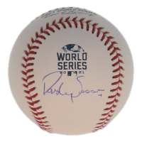 Dansby Swanson Signed Official 2021 World Series Logo Baseball (Beckett) at PristineAuction.com