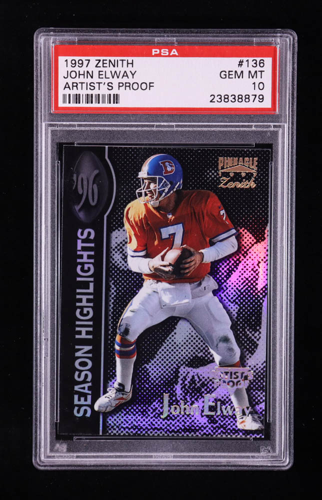 John Elway 1997 Zenith Artist's Proofs #136 SH (PSA 10) at PristineAuction.com John Elway 1997 Zenith Artist's Proofs #136 SH (PSA 10) at PristineAuction.com