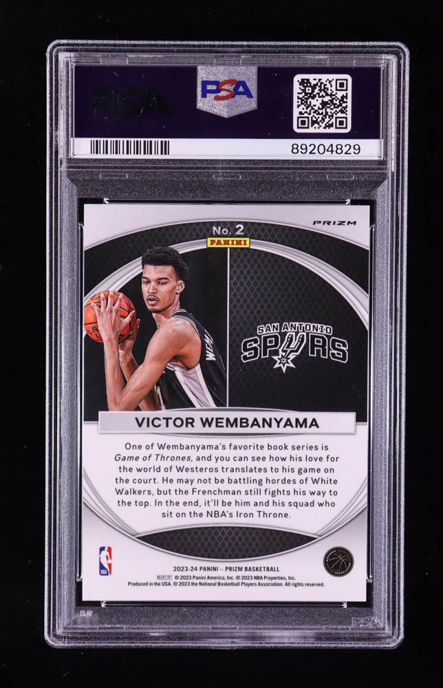 Victor Wembanyama 2023-24 Panini Prizm Global Reach Prizms Silver #2 RC (PSA 10) at PristineAuction.com Victor Wembanyama 2023-24 Panini Prizm Global Reach Prizms Silver #2 RC (PSA 10) at PristineAuction.com