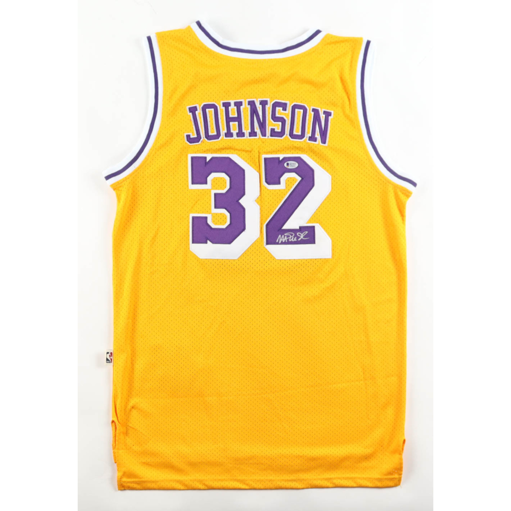 Magic Johnson Signed Lakers Adidas Authentic Jersey (Johnson) at PristineAuction.com