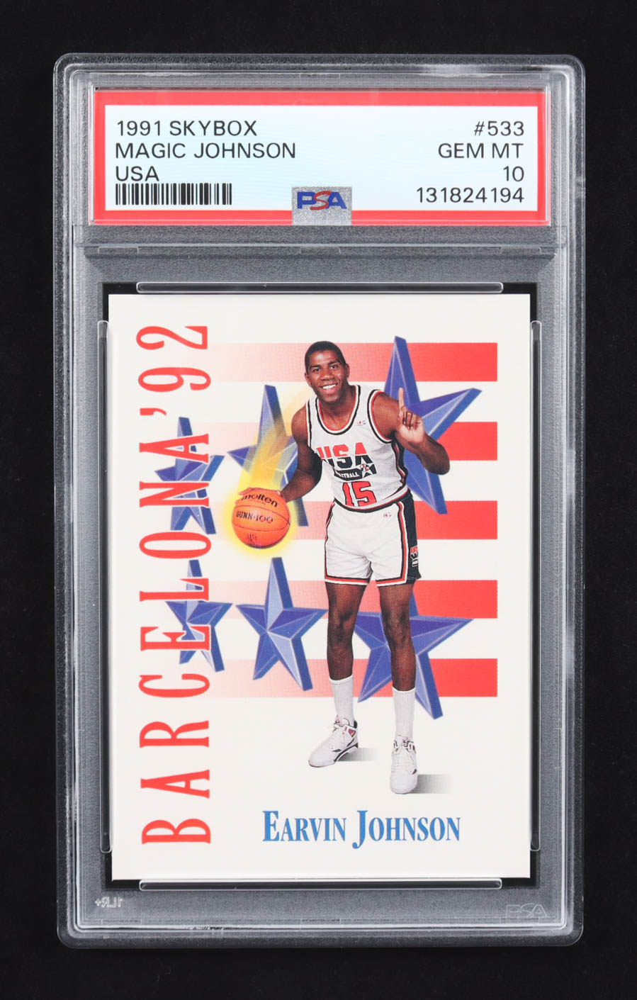 Magic Johnson 1991-92 SkyBox #533 USA (PSA 10) at PristineAuction.com Magic Johnson 1991-92 SkyBox #533 USA (PSA 10) at PristineAuction.com