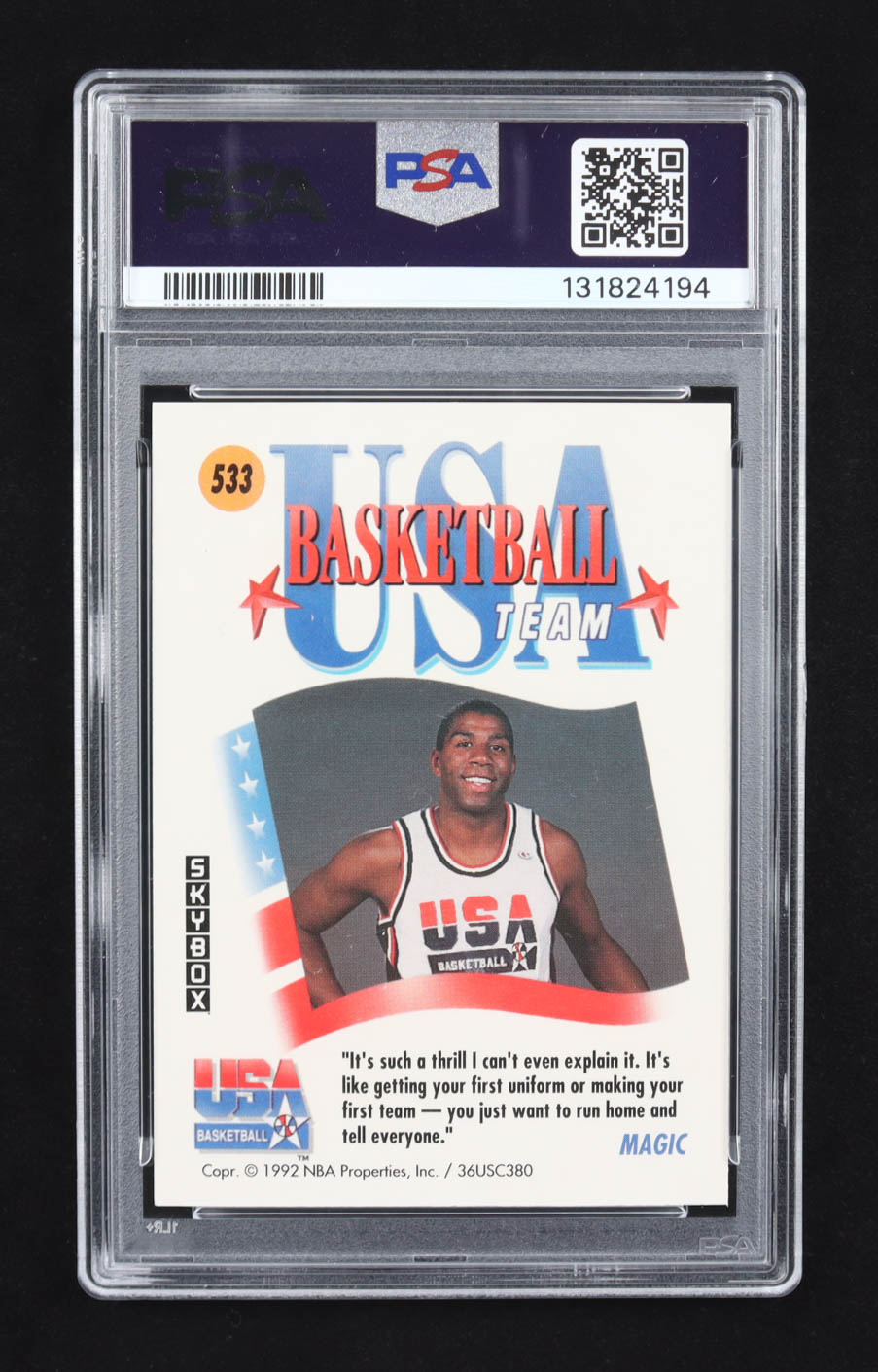 Magic Johnson 1991-92 SkyBox #533 USA (PSA 10) at PristineAuction.com Magic Johnson 1991-92 SkyBox #533 USA (PSA 10) at PristineAuction.com