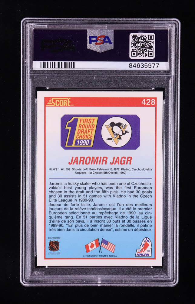 Jaromir Jagr 1990-91 Score Canadian #428 RC (PSA 10) at PristineAuction.com Jaromir Jagr 1990-91 Score Canadian #428 RC (PSA 10) at PristineAuction.com
