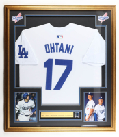 Shohei Ohtani Custom Framed Jersey Display With World Series Championship Pin at PristineAuction.com