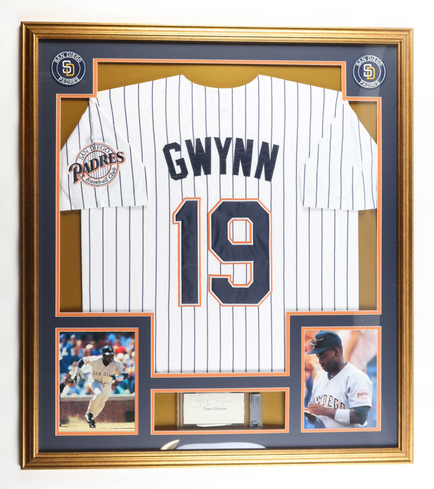 Tony Gwynn Signed Custom Framed Cut Display with Jersey (Beckett) at PristineAuction.com Tony Gwynn Signed Custom Framed Cut Display with Jersey (Beckett) at PristineAuction.com