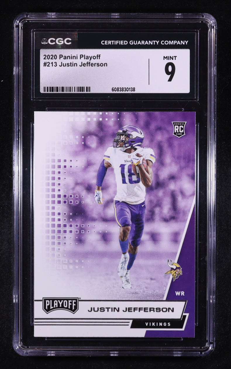 Justin Jefferson 2020 Panini Playoff #213 RC (CGC 9) at PristineAuction.com Justin Jefferson 2020 Panini Playoff #213 RC (CGC 9) at PristineAuction.com