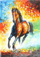 "PERFECT STRIDE" 29x30 Original Oil Painting on Linen by Rodney Weng (Weng) at PristineAuction.com