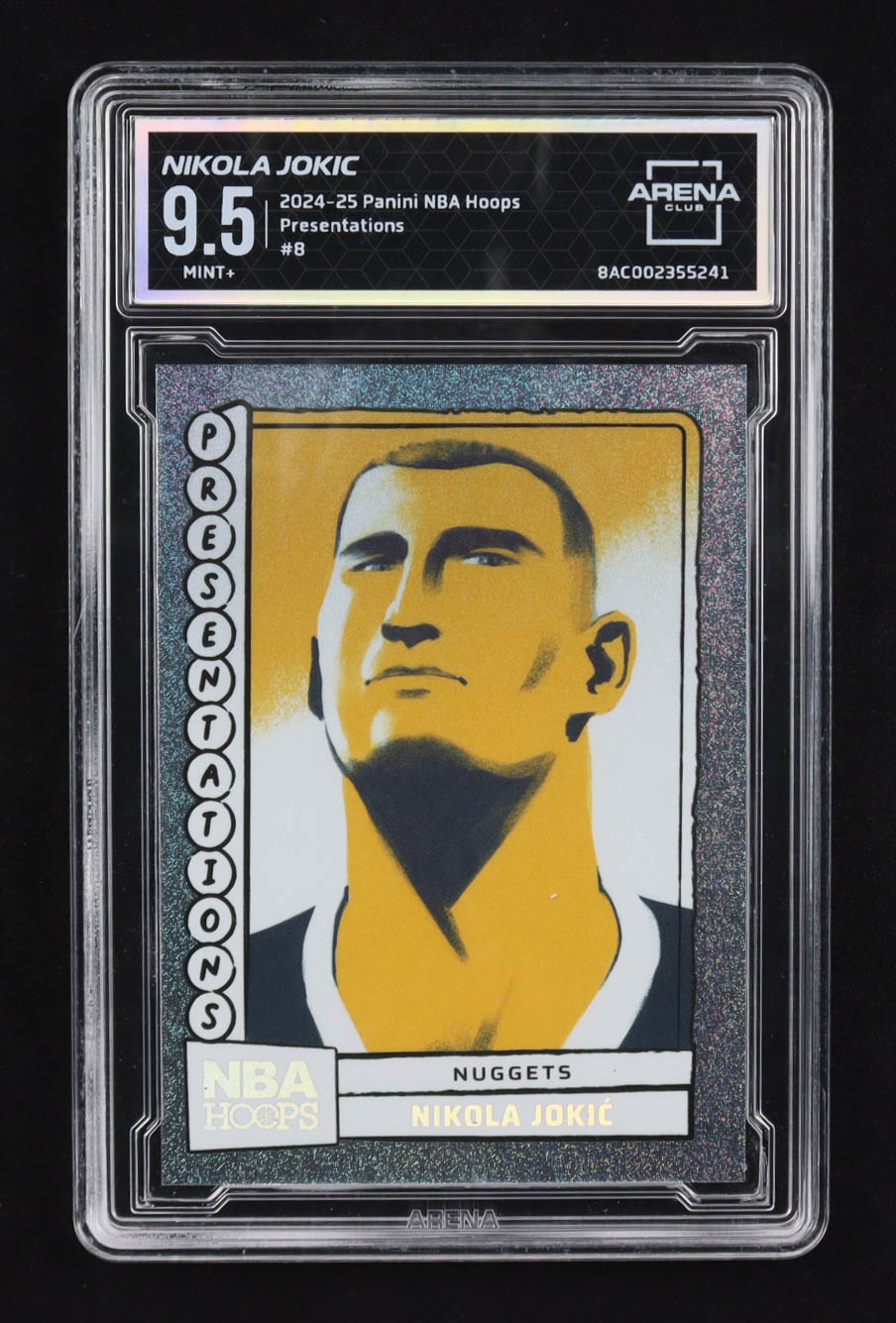 Nikola Jokic 2024-25 Hoops Presentations #8 (Arena 9.5) at PristineAuction.com Nikola Jokic 2024-25 Hoops Presentations #8 (Arena 9.5) at PristineAuction.com