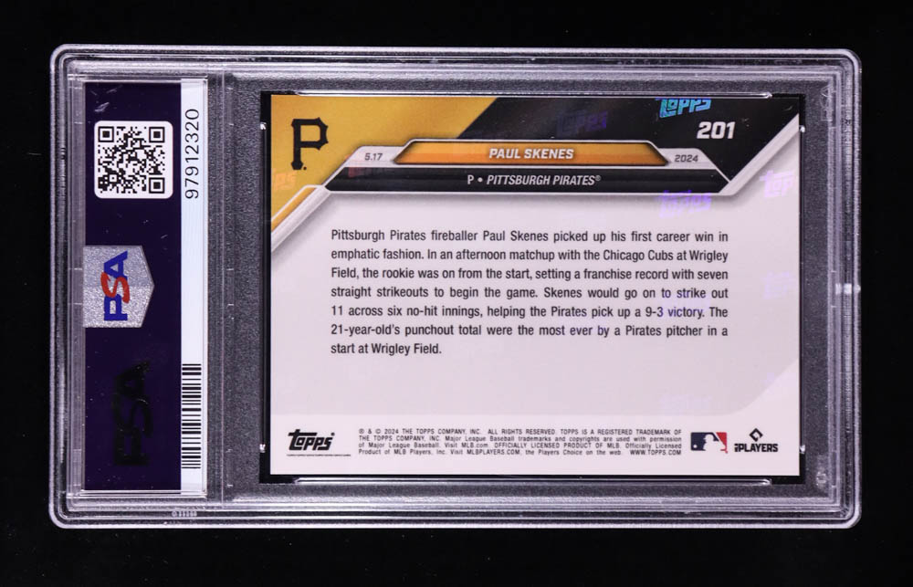 Paul Skenes 2024 Topps Now #201 RC (PSA 10) at PristineAuction.com Paul Skenes 2024 Topps Now #201 RC (PSA 10) at PristineAuction.com