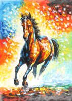 "PERFECT STRIDE" 29x30 Original Oil Painting on Linen by Rodney Weng (Weng) at PristineAuction.com