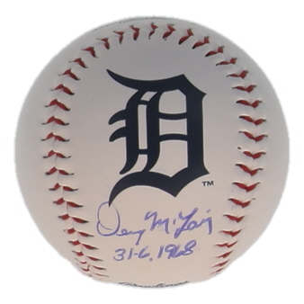 Denny McLain Signed Tigers Logo Baseball Inscribed "31-6 1968" (Authentic Ink) at PristineAuction.com Denny McLain Signed Tigers Logo Baseball Inscribed "31-6 1968" (Authentic Ink) at PristineAuction.com