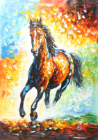 "PERFECT STRIDE" 29x30 Original Oil Painting on Linen by Rodney Weng (Weng) at PristineAuction.com