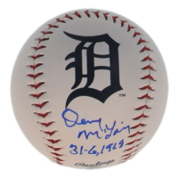 Denny McLain Signed Tigers Logo Baseball Inscribed "31-6 1968" (Authentic Ink) at PristineAuction.com