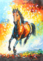 "PERFECT STRIDE" 29x30 Original Oil Painting on Linen by Rodney Weng (Weng) at PristineAuction.com