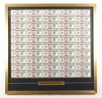2021 U.S. $5 Dollar Bill Custom Framed Uncut Sheet Of (50) Bills with Title Plaque at PristineAuction.com