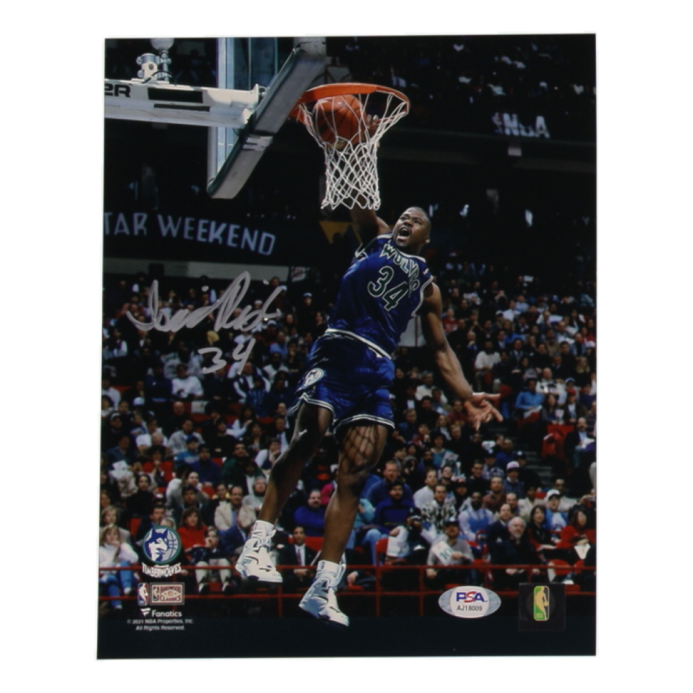 Isaiah Rider Signed Timberwolves 8x10 Photo (PSA) at PristineAuction.com