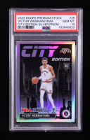 Victor Wembanyama 2023-24 Hoops Premium Stock City Edition Silver Prizm #25 RC (PSA 10) at PristineAuction.com