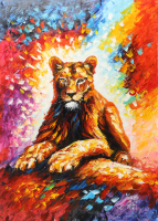 "King of the Canyon" 25x36 Original Oil Painting on Linen by Rodney Weng (Weng) at PristineAuction.com