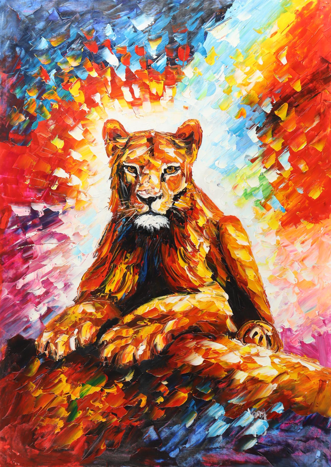 "King of the Canyon" 25x36 Original Oil Painting on Linen by Rodney Weng (Weng) at PristineAuction.com "King of the Canyon" 25x36 Original Oil Painting on Linen by Rodney Weng (Weng) at PristineAuction.com