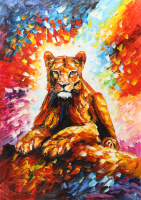 "King of the Canyon" 25x36 Original Oil Painting on Linen by Rodney Weng (Weng) at PristineAuction.com