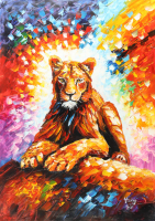 "King of the Canyon" 25x36 Original Oil Painting on Linen by Rodney Weng (Weng) at PristineAuction.com