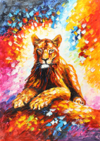 "King of the Canyon" 25x36 Original Oil Painting on Linen by Rodney Weng (Weng) at PristineAuction.com