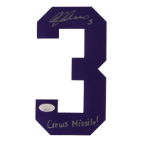 Dylan Crews Signed #3 Jersey Number Patch Inscribed "Crews Missile!" (JSA) at PristineAuction.com