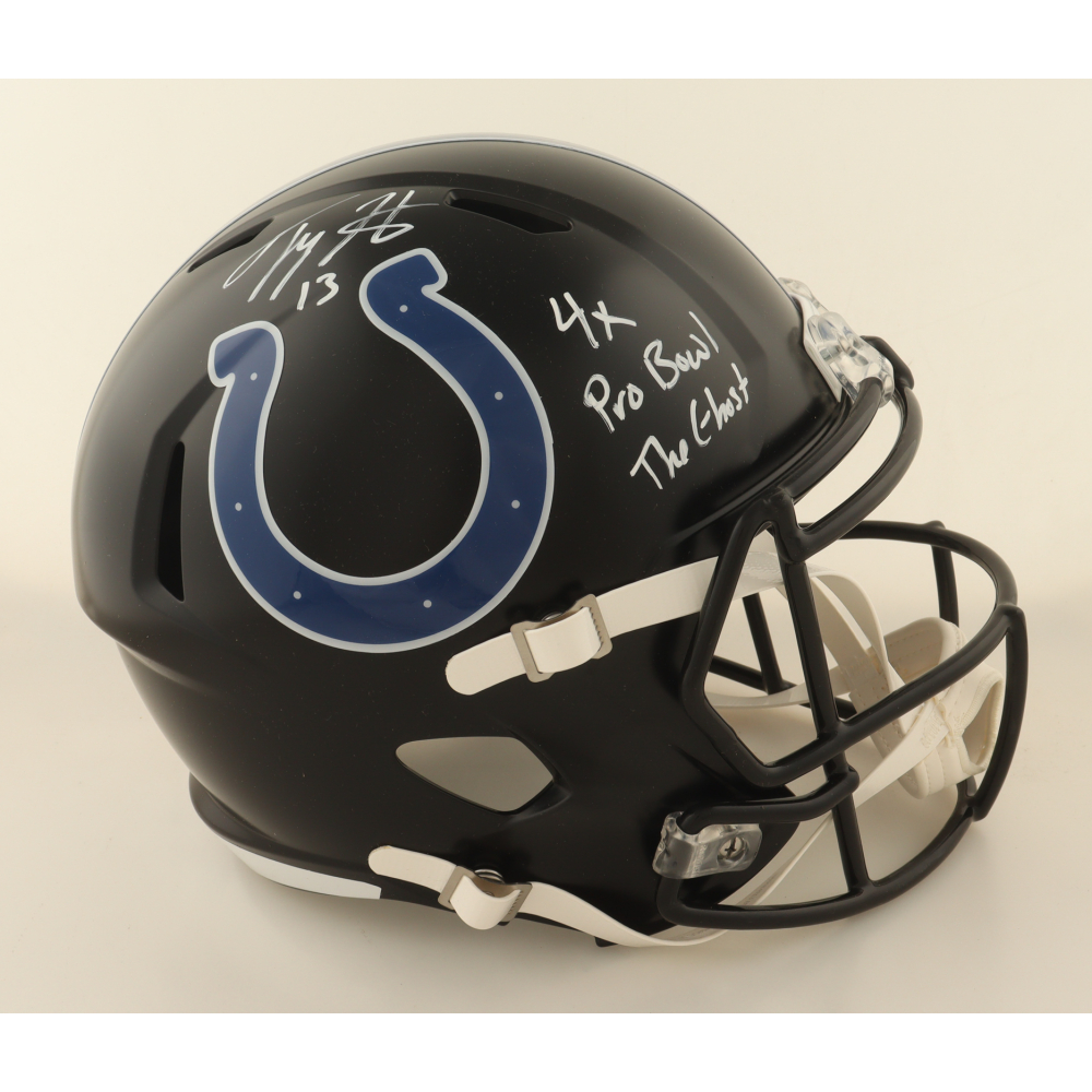 T. Y. Hilton Signed Colts Full-Size Speed Helmet Inscribed "4x Pro Bowl" & "The Ghost" (JSA) at PristineAuction.com