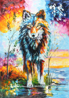 "Voice of the Moon" 25x36 Original Oil Painting on Linen by Rodney Weng (Weng) at PristineAuction.com