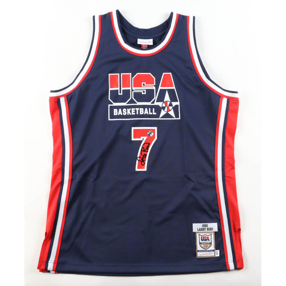 Larry Bird Signed USA Mitchell & Ness Authentic Jersey (Bird) at PristineAuction.com