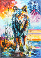 "Voice of the Moon" 25x36 Original Oil Painting on Linen by Rodney Weng (Weng) at PristineAuction.com